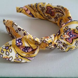 Mustard Bandana Prints Headband w/ Detachable Bow